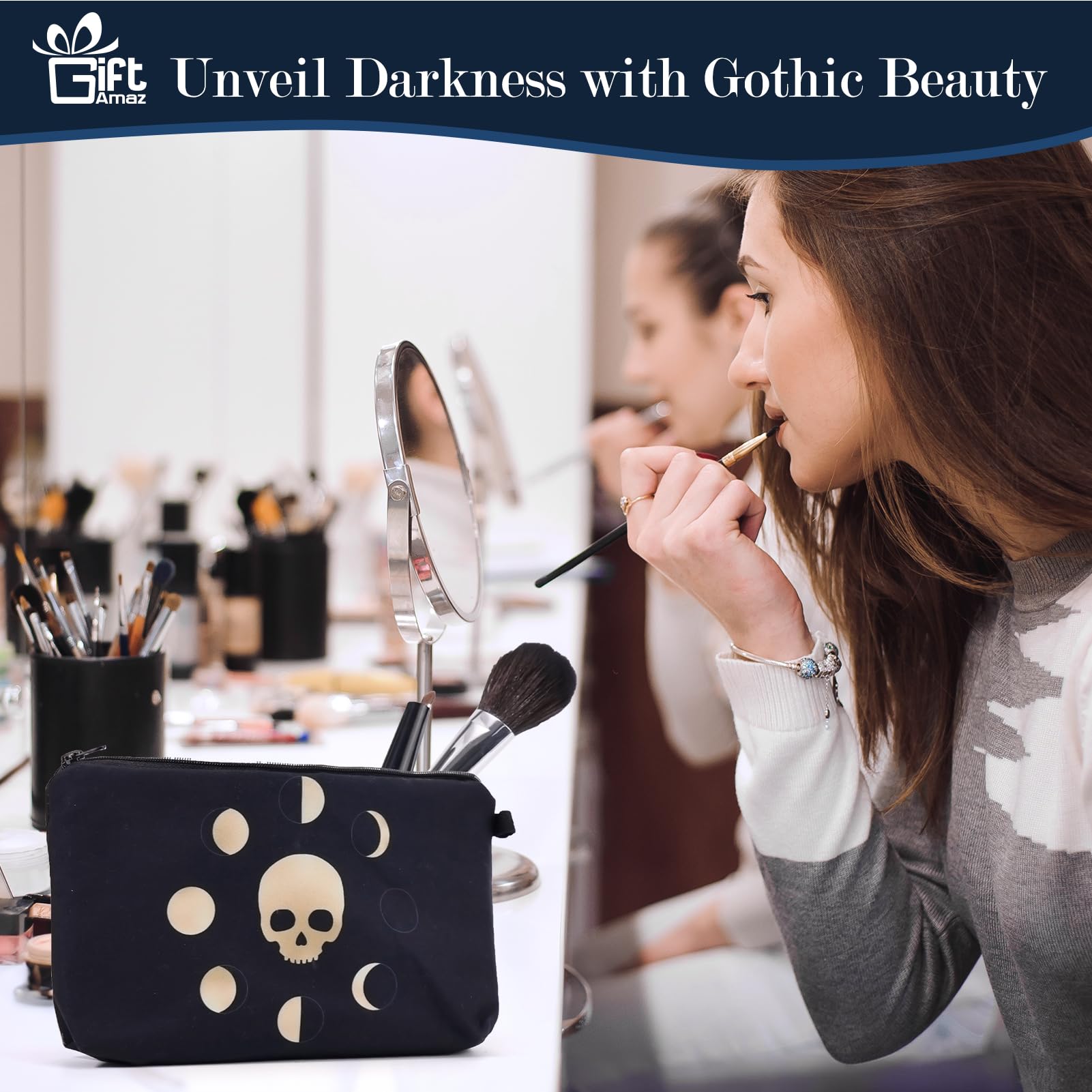 GiftAmaz Gothic Get Well Gifts for Women, Care Package with Witch Cauldron Mug, Goth Blanket & Sun Necklace, Thinking of You Birthday Box, Self Care Gift Basket for Girls Friend, Medium, Black