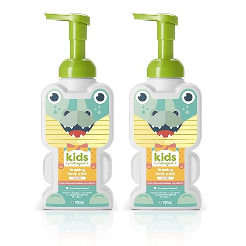 Kids by Babyganics - Jabón corporal espumoso, magdalenas, sin lágrimas, 14 onzas líquidas (paquete de 2)