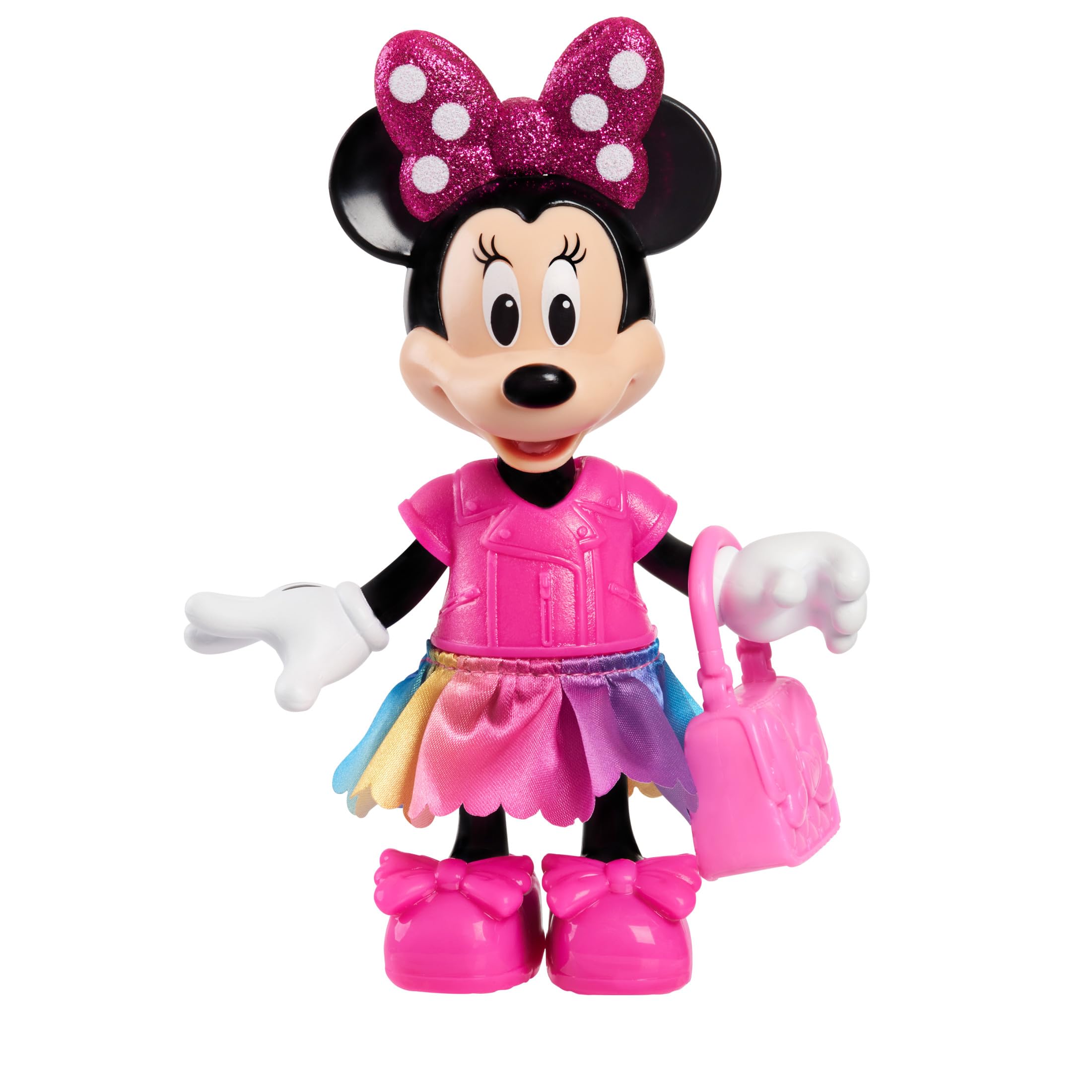 Just Play Minnie Mouse Fabulous Fashion Collection de Disney Junior, muñeca articulada y Juego de Accesorios, 22 Piezas; Juguetes para niños a Partir de 3 años