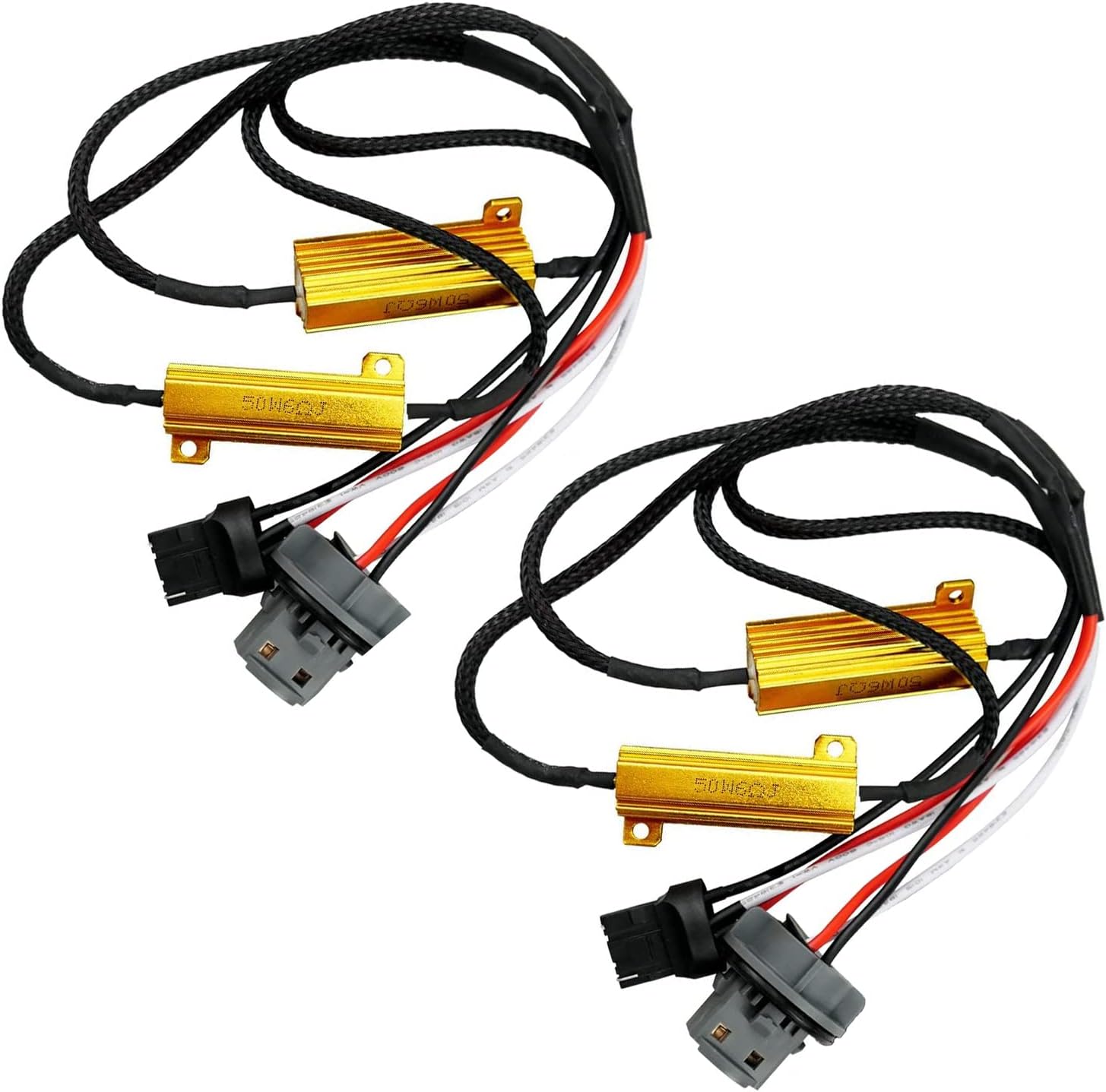 50W 6ohm Load ResistorLED Resistor Kit HID Relay Harness Adapter Anti Flicker Error