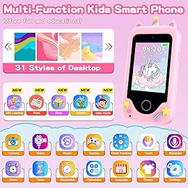 Kids Smart Phone for Girls, Christmas Birthday Gifts for Girls Boys Age 3-10,Kids Gift Toys Cell Phone, Toddler Learning Play Toy Phone with Dual Camera, Game, Music Player