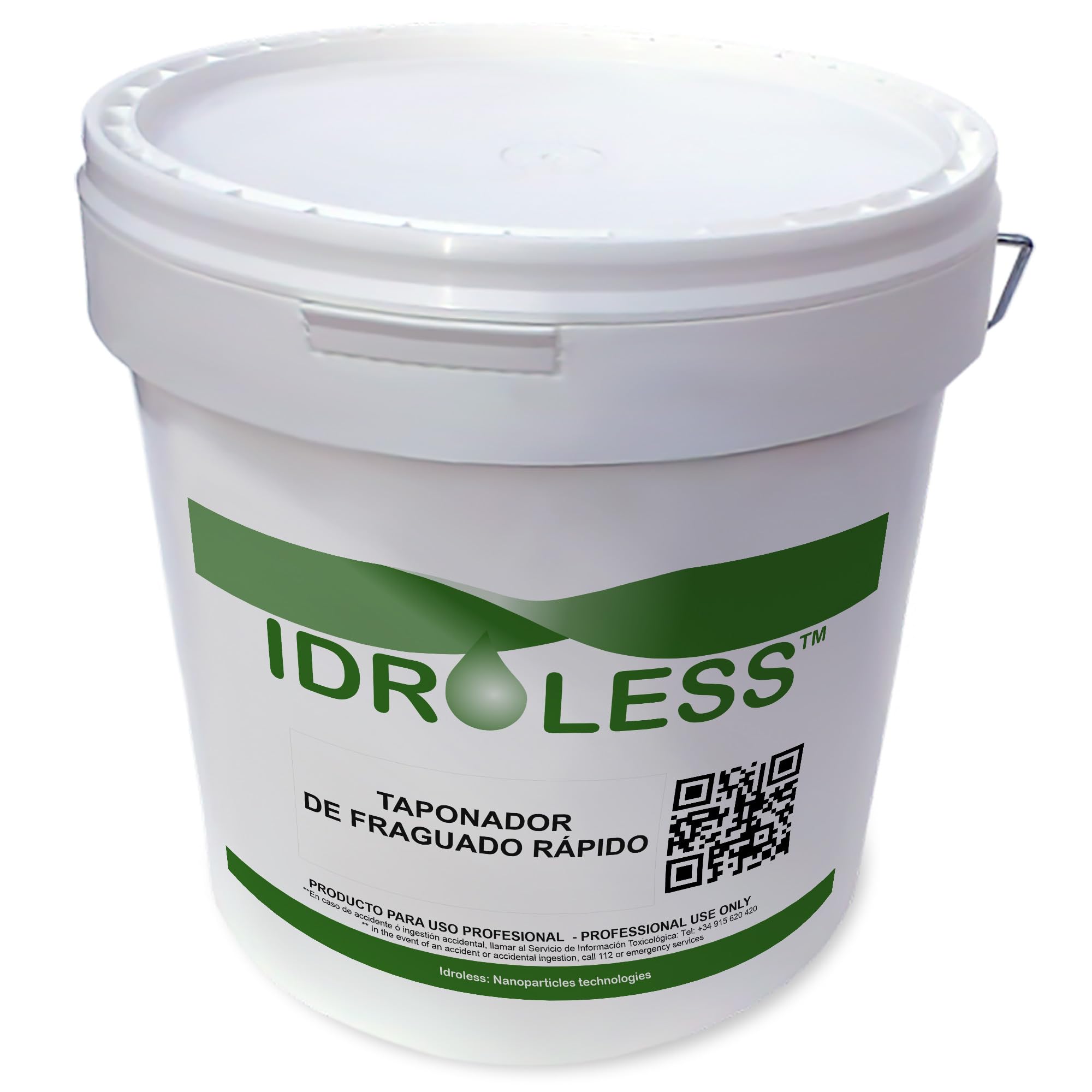 Mortero Taponador de Secado Ultra Rápido (5kg) - Para taponar fugas de agua en muros, paredes, suelos. Fraguado casi inmediato - Idroless