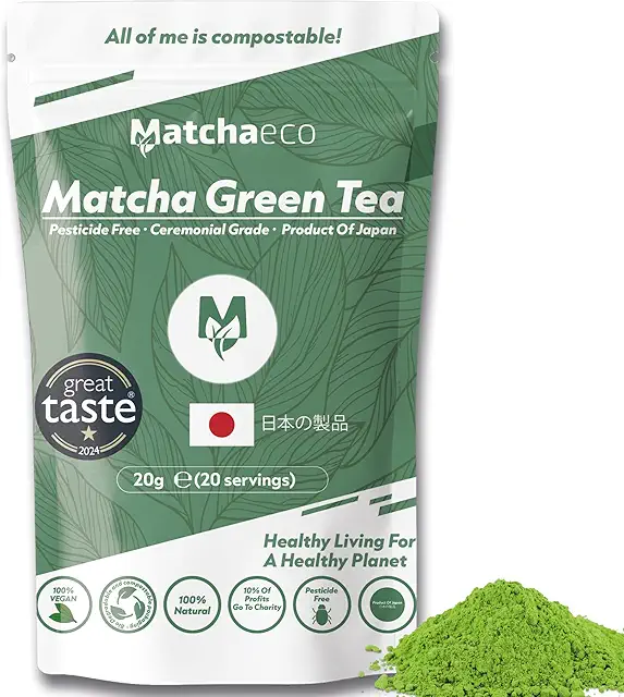 Matchaeco Japanese Matcha Green Tea Powder 20g | Ceremonial Grade | Pesticide-Free | Vegan