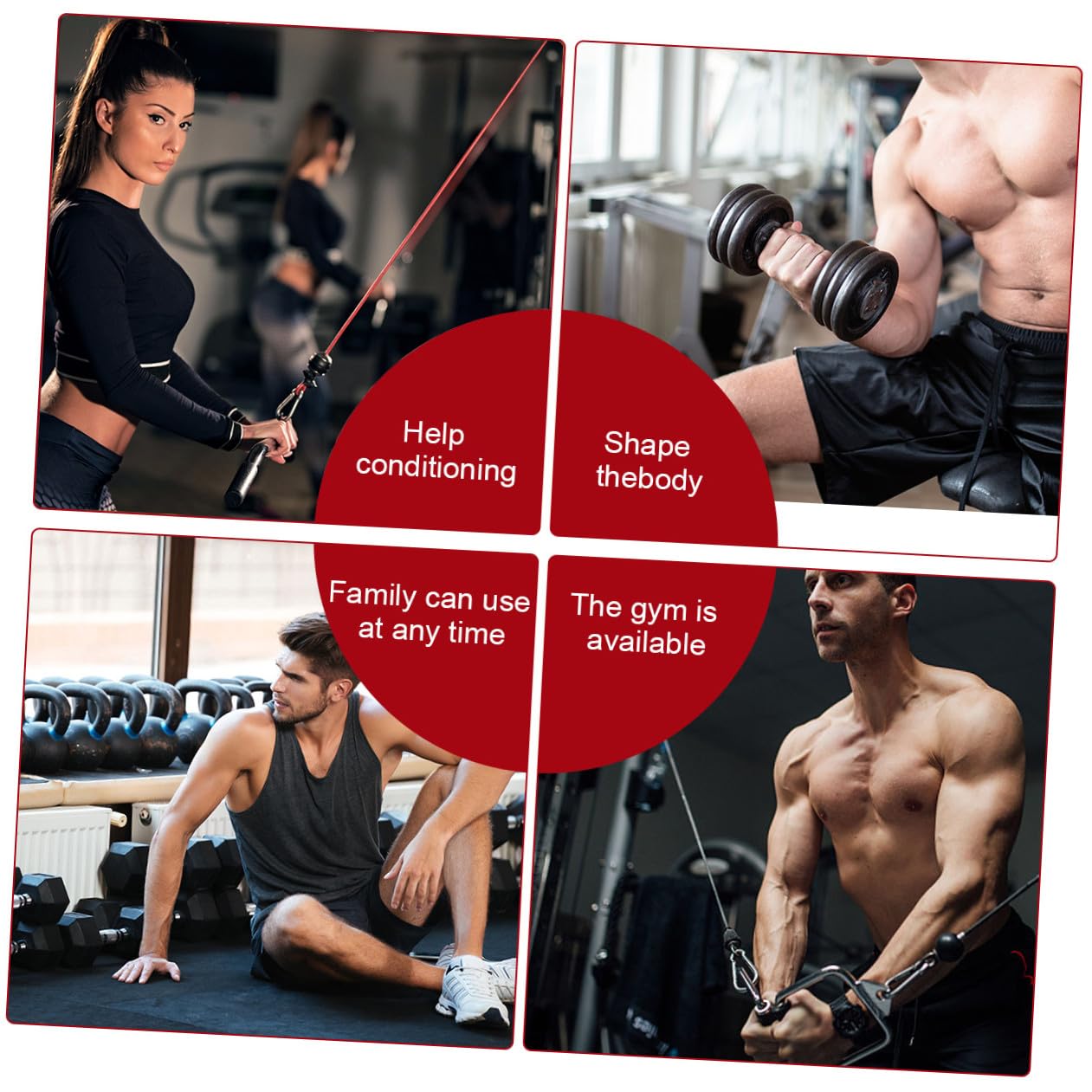 KOMBIUDA 9piezas Máquina De Poleas con Cable Sistema De Poleas De Elevación Herramienta De Fitness Entrenamiento Brazos