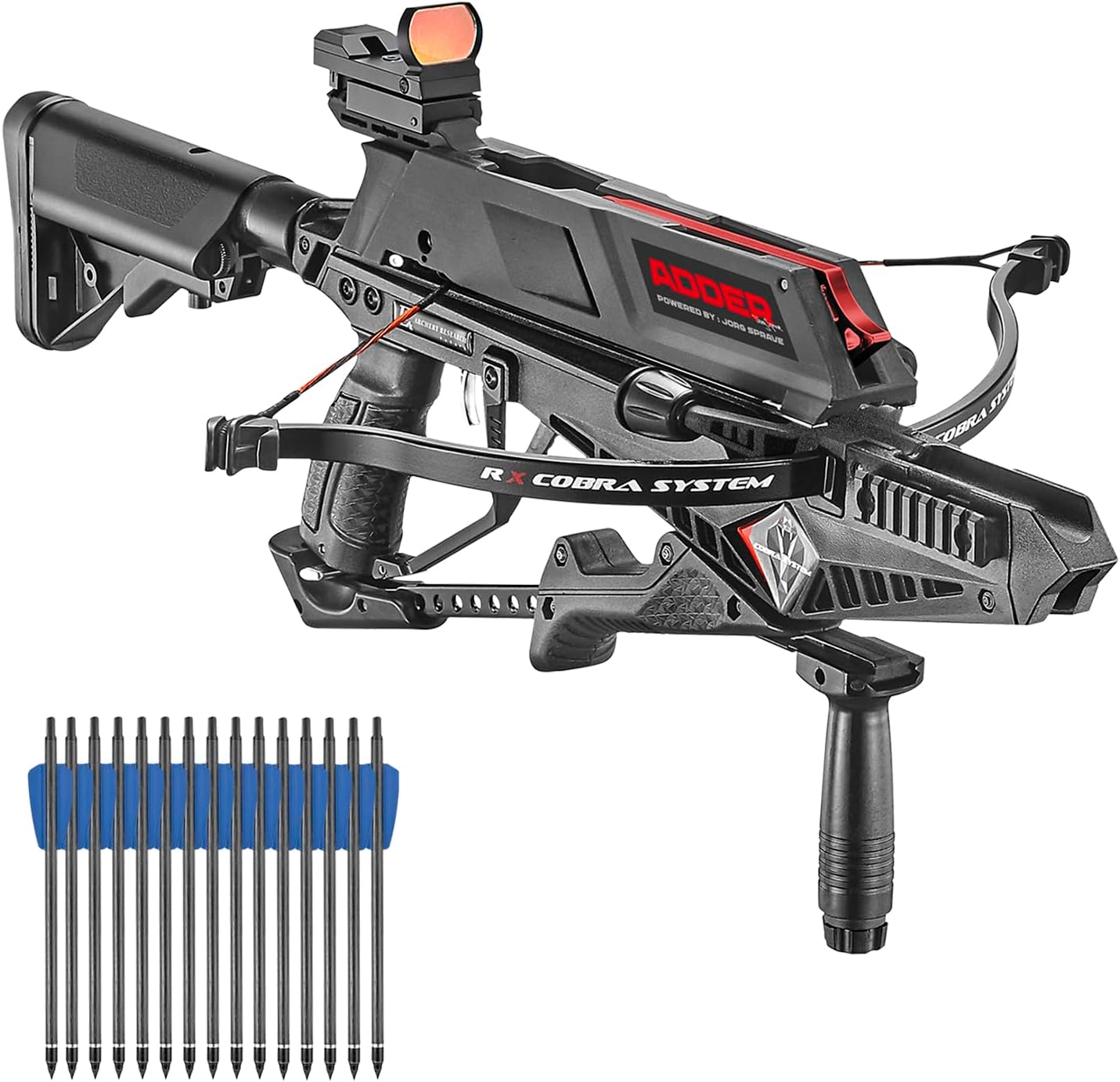 Repeating Adder Crossbow 130 lb Cross Bow with 5 Shot auto-loading Magazine Includes 15 Carbon Arrows Bolts. Urban Preppers, Bushcraft, Home Defense, Target Shooters, Small Game Bow Hunting