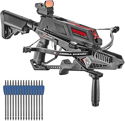 Repeating Adder Crossbow 130 lb Cross Bow with 5 Shot auto-loading Magazine Includes 15 Carbon Arrows Bolts. Urban Preppers, Bushcraft, Home Defense, Target Shooters, Small Game Bow Hunting