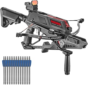 Repeating Adder Crossbow 130 lb Cross Bow with 5 Shot auto-loading Magazine Includes 15 Carbon Arrows Bolts. Urban Preppers, Bushcraft, Home Defense, Target Shooters, Small Game Bow Hunting