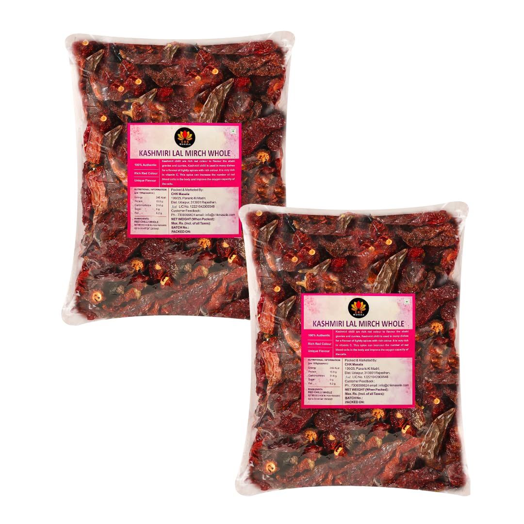 See full amazon price history chart for Whole Kashmiri Lal Mirch | Authentic Indian Red Chili | Handpicked Stemless Dried Sabut Lal Mirch for Bold Flavor & Health Benefits | No Artificial Colors or Preservatives-Pack of 2, 100g Each Whole Kashmiri Lal Mirch | Authentic Indian Red Chili | Handpicked Stemless Dried Sabut Lal Mirch for Bold Flavor & Health Benefits | No Artificial Colors or Preservatives-Pack of 2, 100g Each (B0D811PRCK) Amazon Price History, Amazon Price Tracker