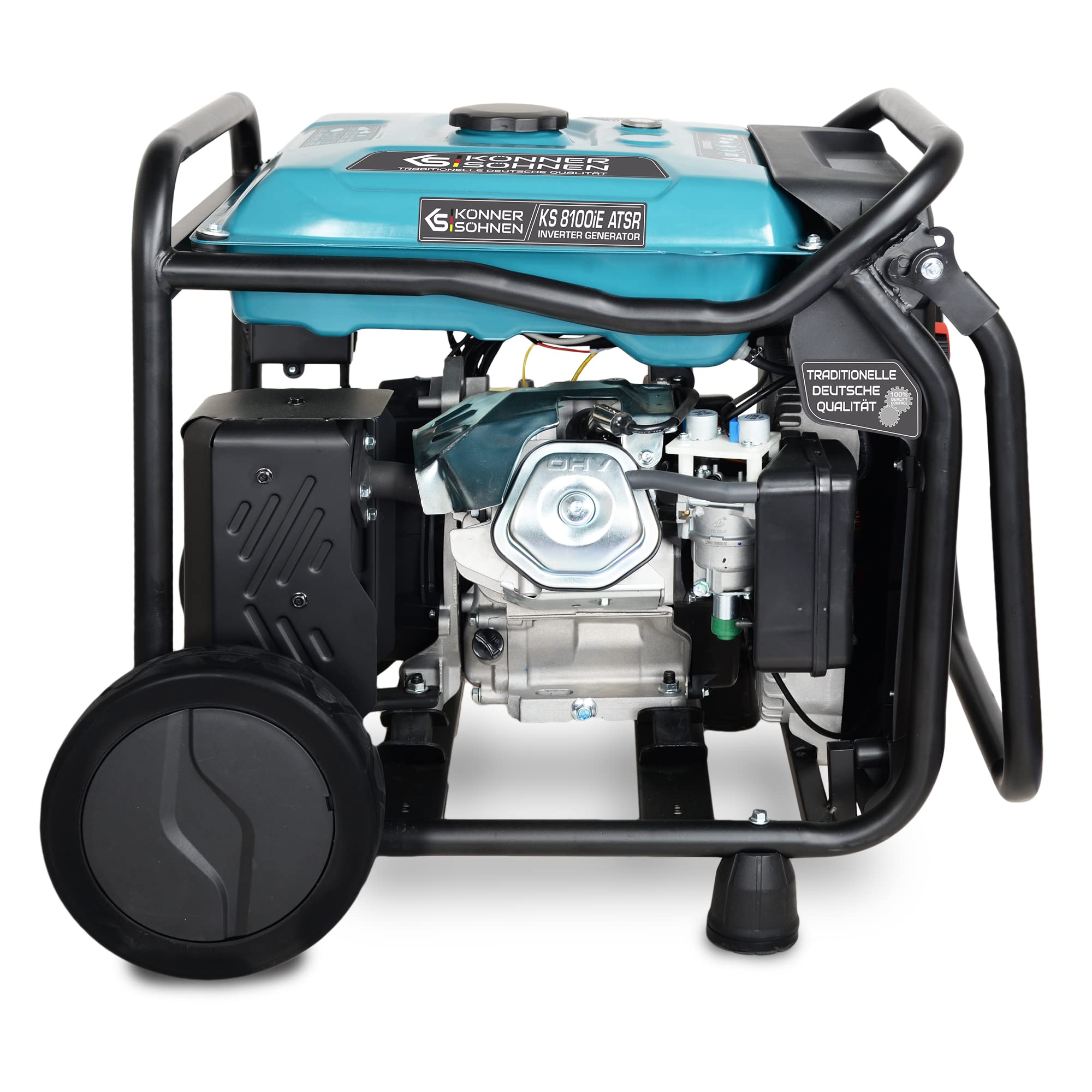 K&S Könner&Söhnen KS 8100iE ATSR Invertergenerator Benzin-Inverter-Generator, Stromerzeuger Höchstleistung 8,0 kW, 2 USB-Anschlüsse,Kupferwicklung, Kurzschluss- und Überlastschutz, EURO V