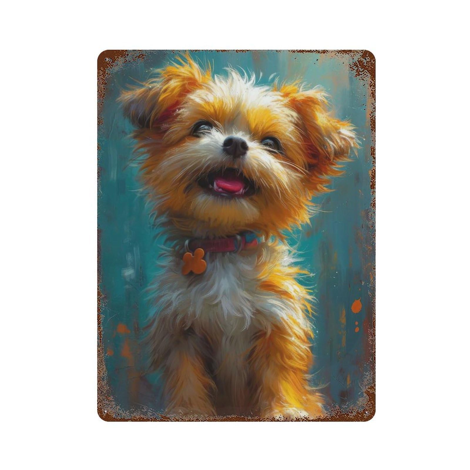 Dog Retro Metal Sign 15.7"x11.8", Decorative Metal Wall Art for Garage, Bar And Workshop Decor
