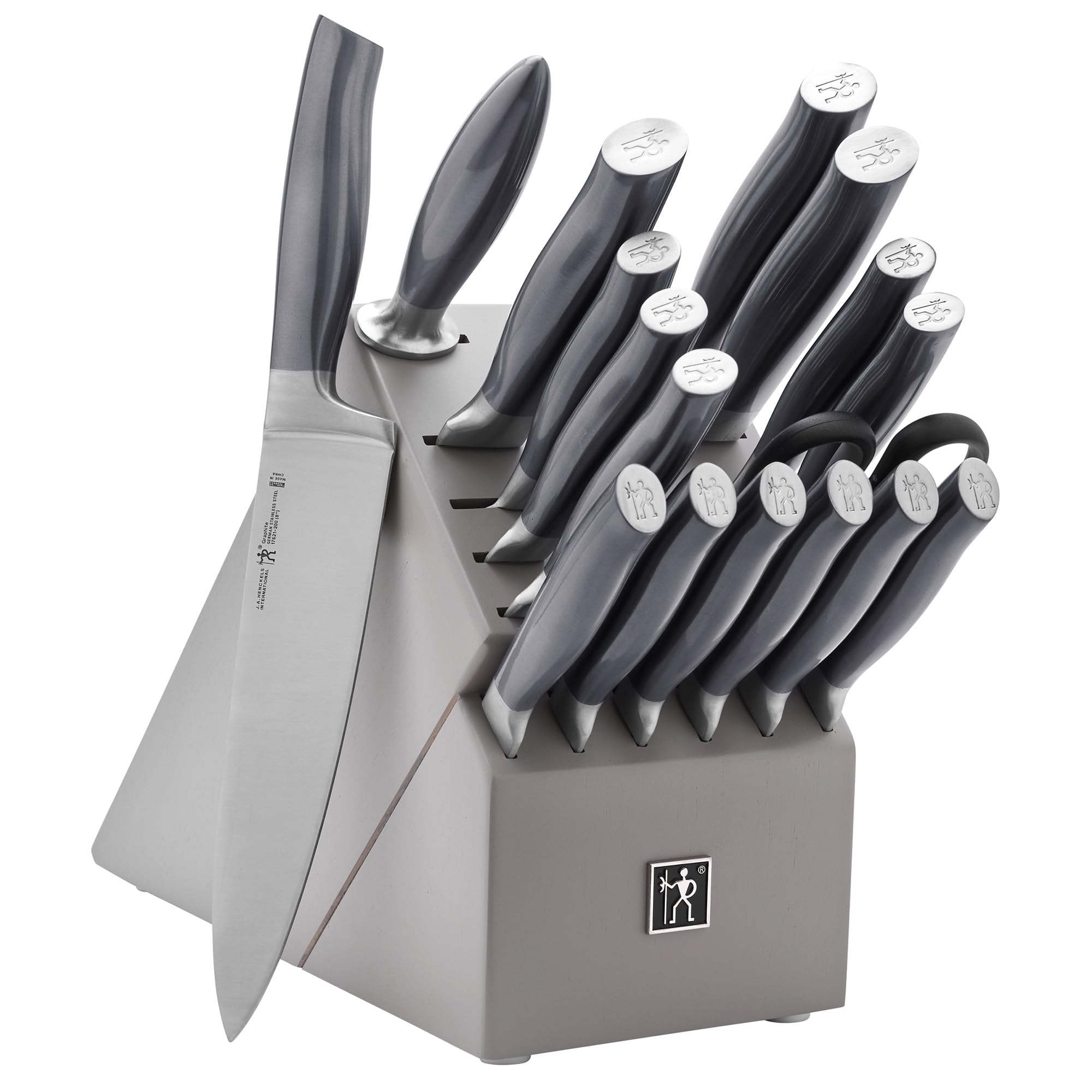 極希少 GARNIER 3ピース フェイクレザー グレー 上下XL ジレL Amazon.com: HENCKELS Graphite Razor-Sharp 18-pc Knife Block Set