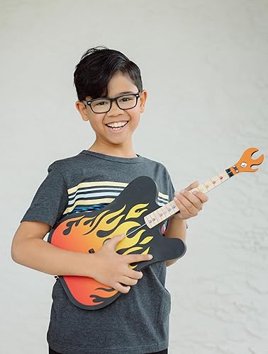 Miniatura 6 de TinkerTar - Guitarra eléctrica Flame - La forma más fácil de comenzar y aprender guitarra - 1 instrumento de juguete de cuerda para niños