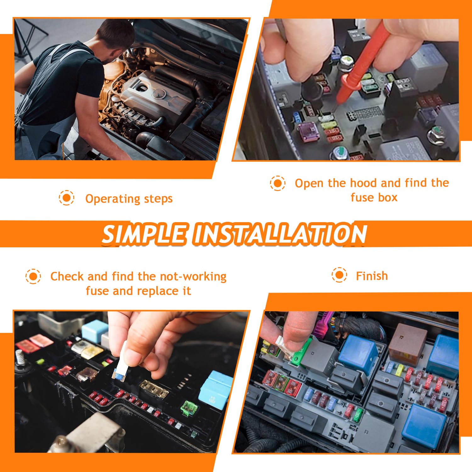 Manual Reset Fuse E73 E79 car ATM Low Profile Mini Blade Style Circuit Breaker T3 5A 6A 7.5A 10A 15A 20A 25A 30A Boat Marine RV Car Truc DC 12V 28 Volts（8 pcs Mixed）