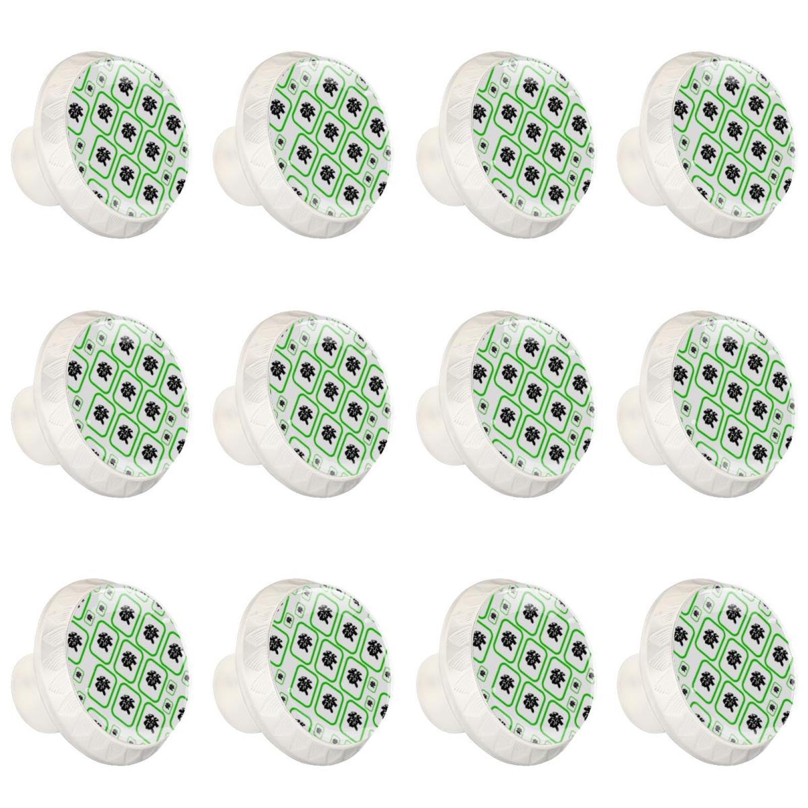 Boutons de tiroir ronds robustes en verre de cristal Mahjong transparent lot de 12 incassable