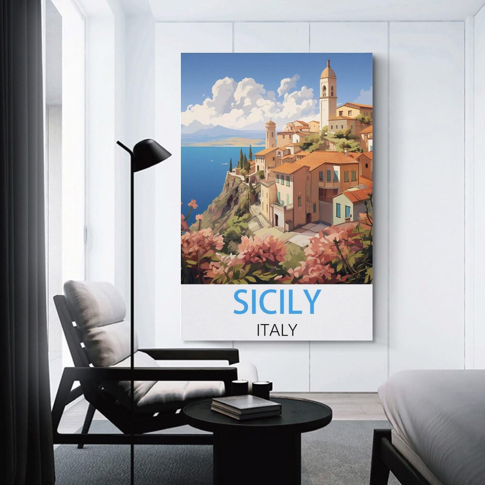 Amazon.com: KmoNo Sicily Italy Vintage Travel Poster 24x36inch