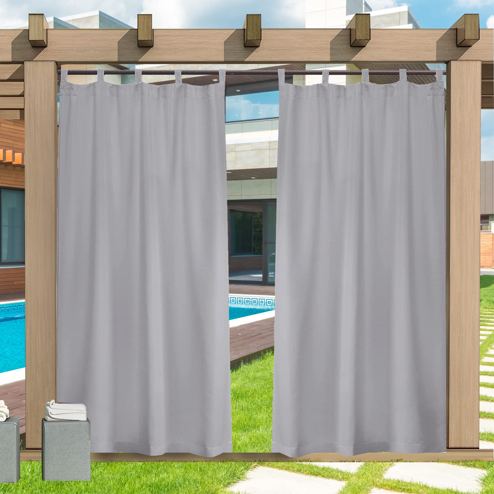 Auvent d'extérieur imperméable 132x241 cm protection solaire durable pour tonnelle