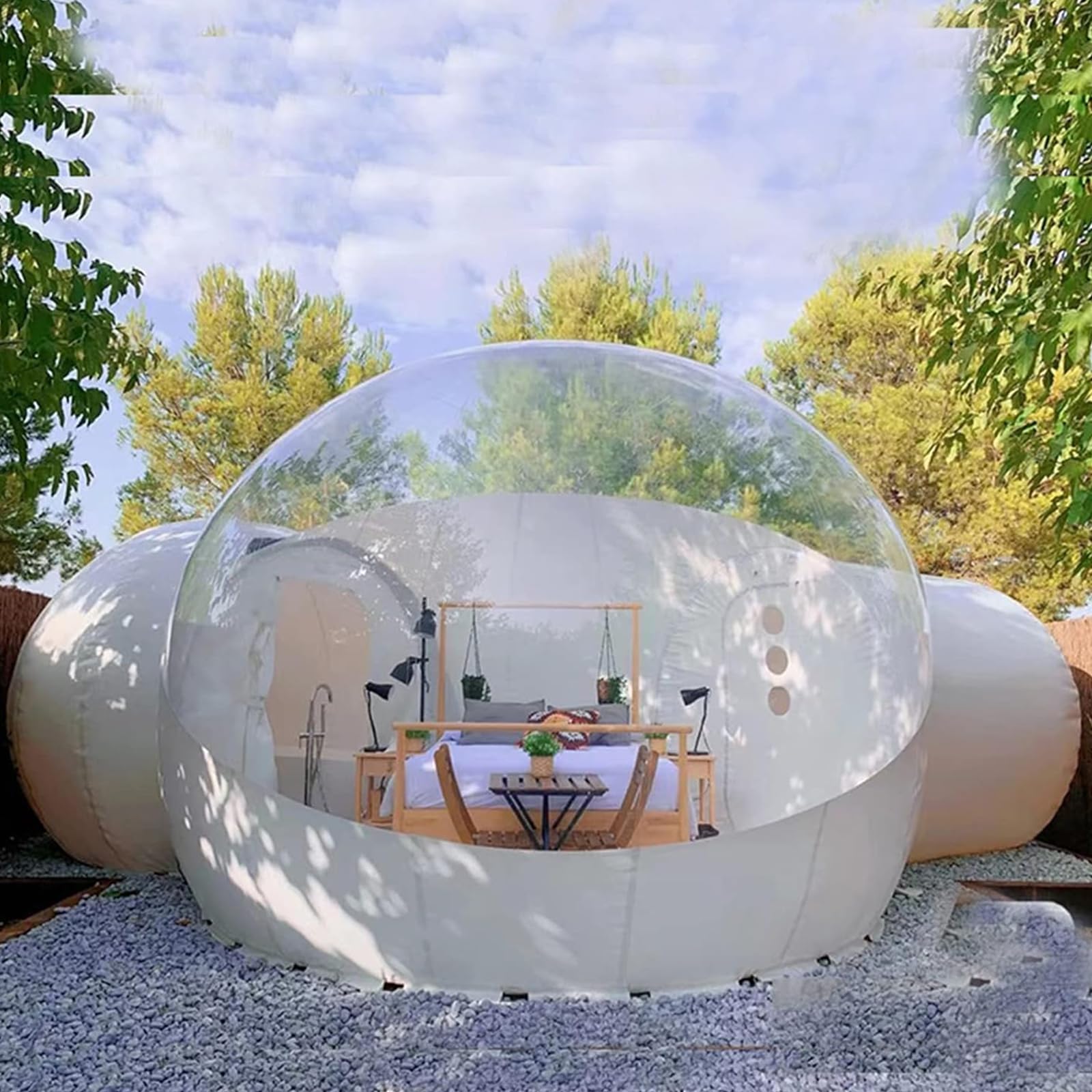 asdchZen Transparent Inflatable Bubble Tent, Transparent Inflatable Bubble Dome Tent With Blower Outdoor Camping Multiple Sizes (A 4m)