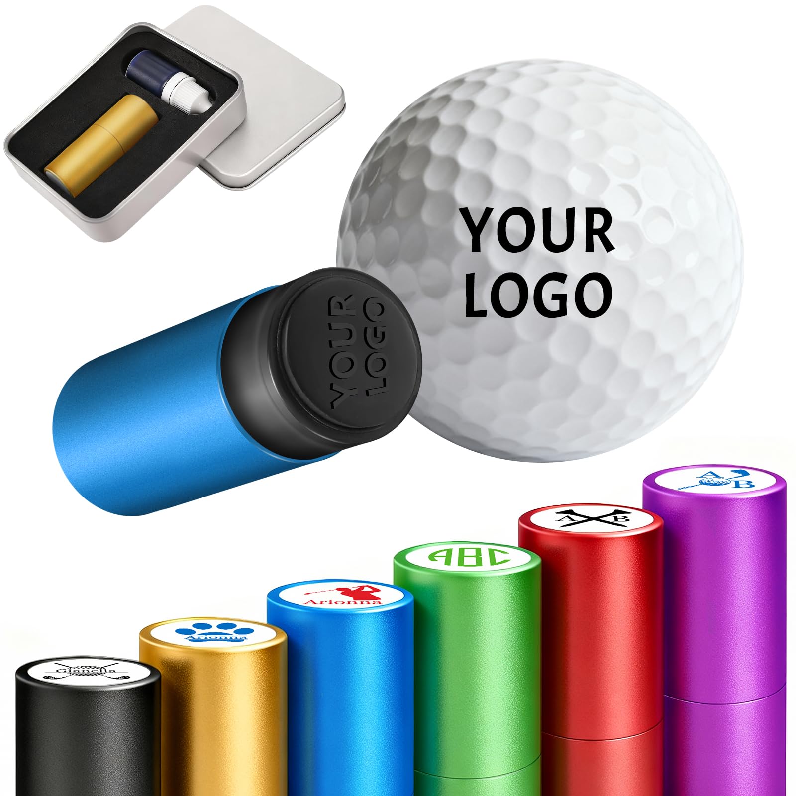Custom Golf Ball Stamp Personalised Golf Marker with Logo Name Quick-Dry