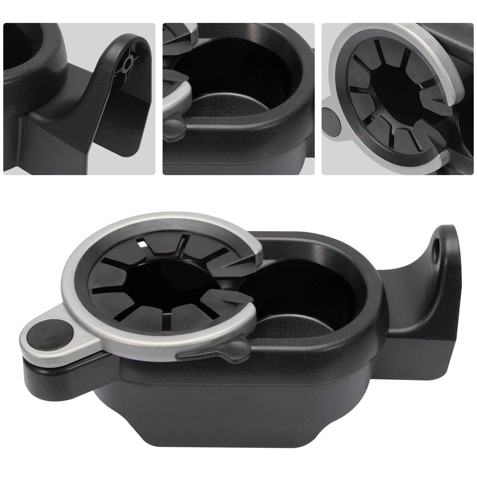 Portabicchieri Console Centrale per Benz Smart Fortwo 451 2007- A4518100370 Auto Portabevande Nero