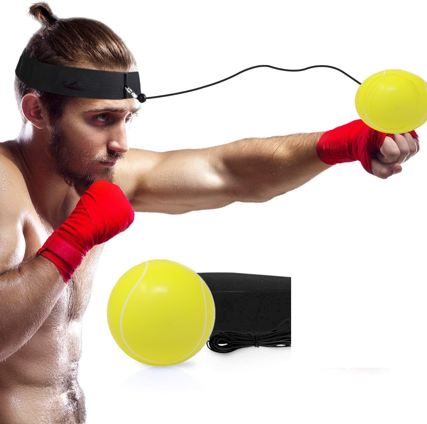 KEYCRAZE MMA Boxing Reflex Ball -Improve Reaction Speed and Hand Eye Coordination Training Boxing Equipment for Training at Home, Boxing Gear for MMA Equipment, Punching Ball (Beginer-Yellow) (B0D2XJCJ69) Amazon Price History, Amazon Price Tracker