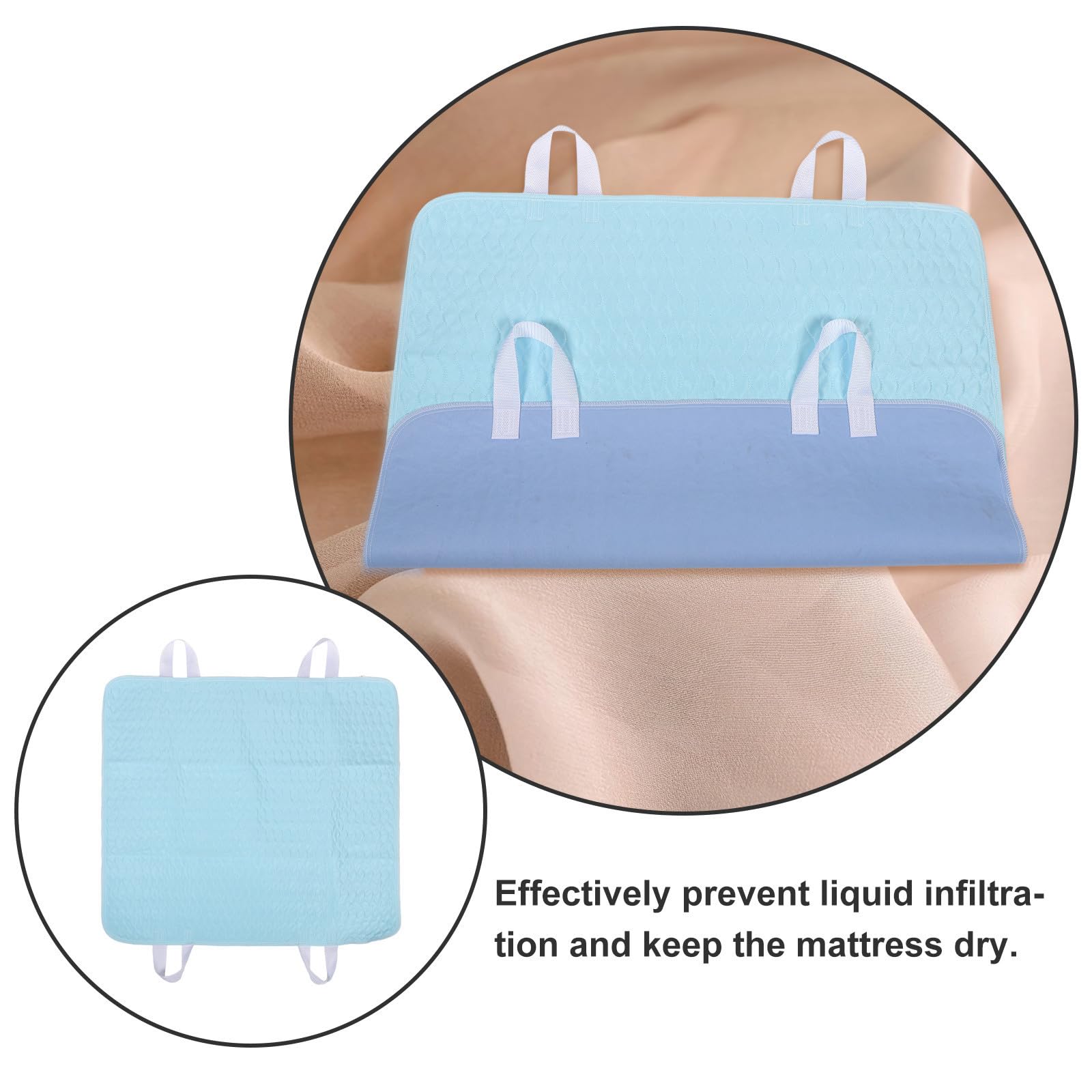 Empapadores de Cama Reutilizables de Poliéster Impermeables Ancianos, Absorbentes y Preventivos para Cuidado Domiciliario