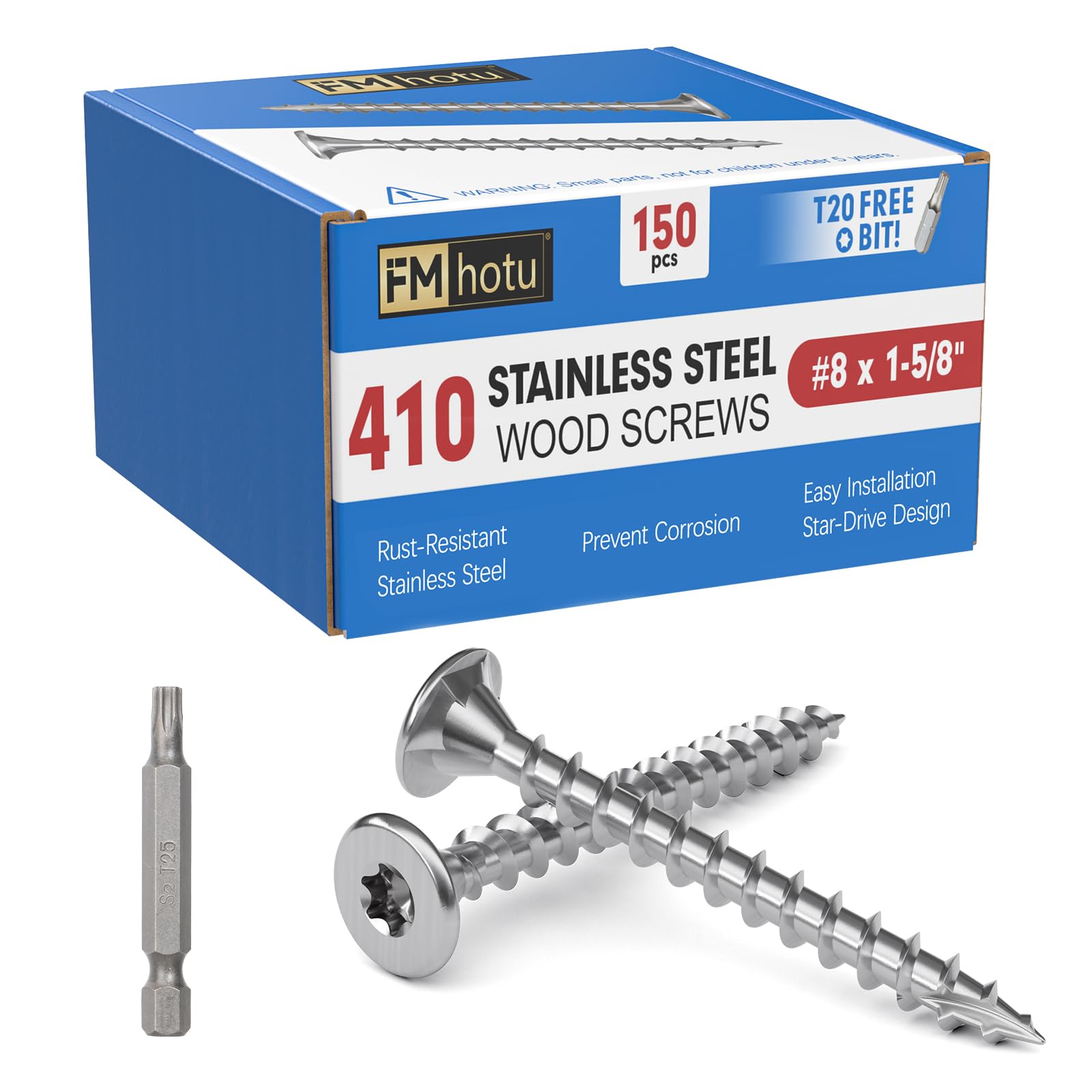 Stainless Steel Deck Screws - 150 Pack #10 x 2 -20