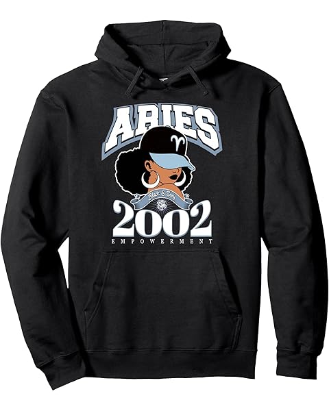 Aries 2002 Melanated Skin Zodiac Astrology Traits Pullover Hoodie