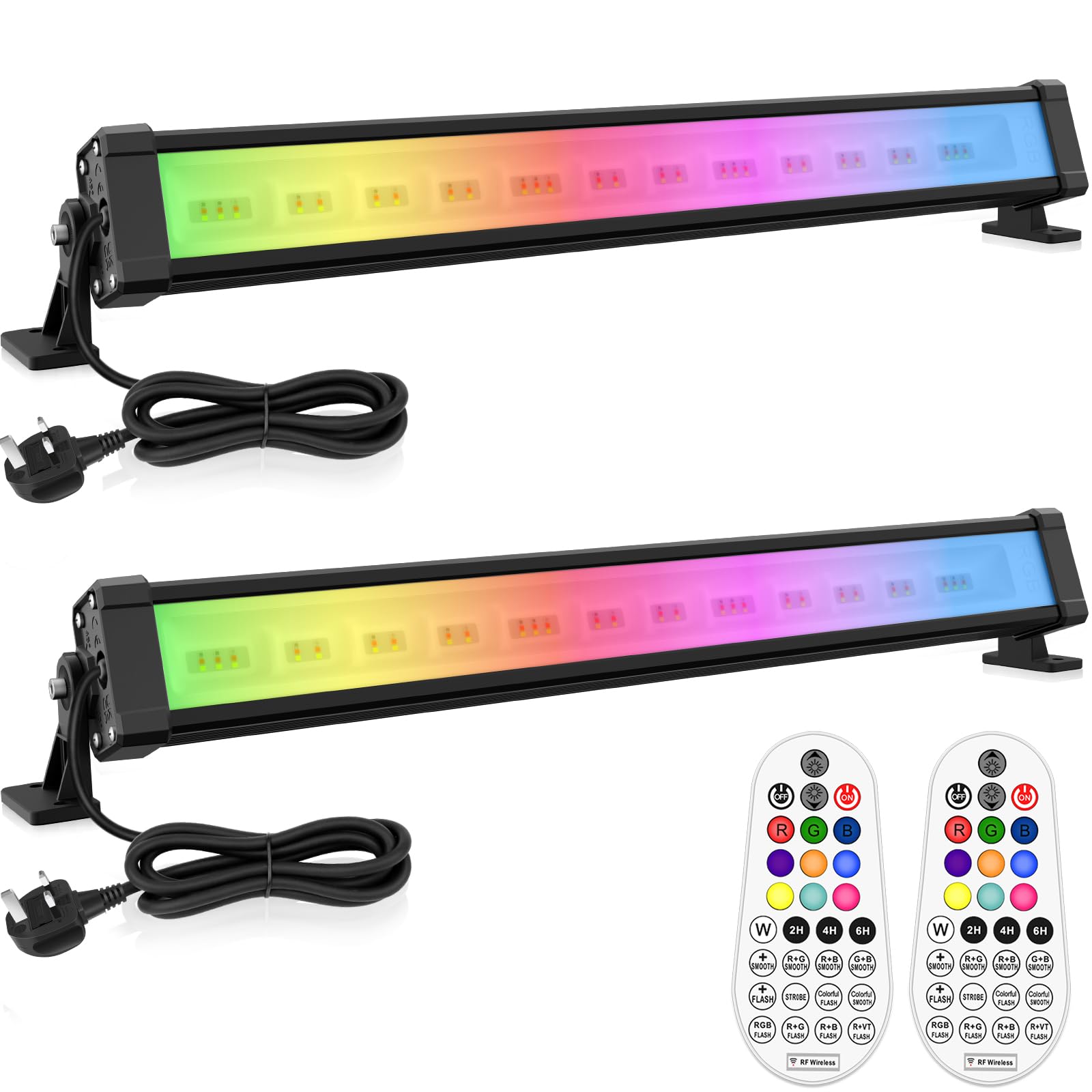 MEIKEE 42W RGB FloodLlight Color Changing 360° Wall Washer Floodlights 12 Colors 2 Modes with Timer Dimmable LED Spotlight RGB Bar Mood Light for Party Disco Celebrations Stage Houses 2 Pack