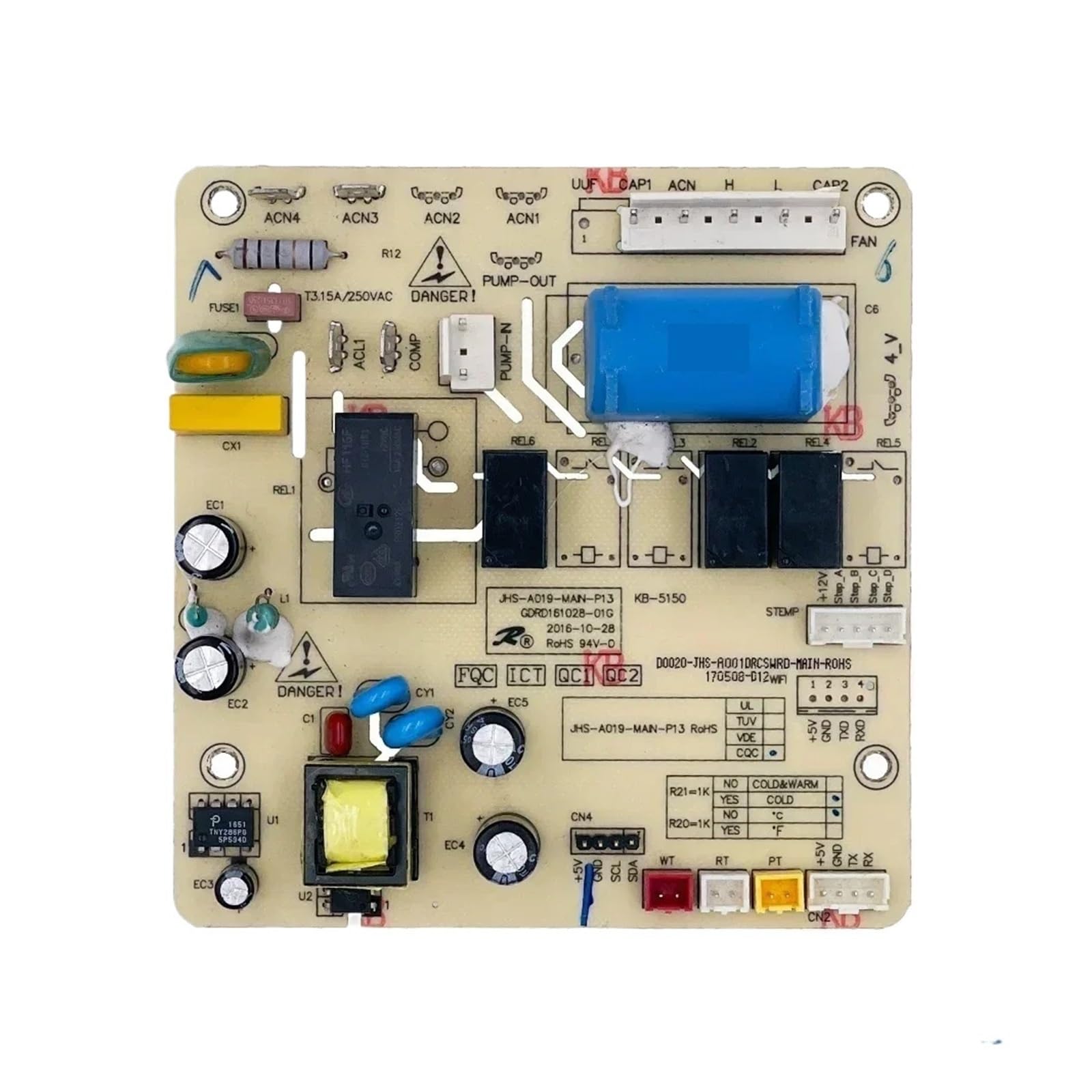 Aire Acondicionado Portátil Versión PC, A012A JHS-A019-MAIN-P13 Circuito PCB GDRD161028-01G, Accesorios De Repuesto For PCB De Aire Acondicionado