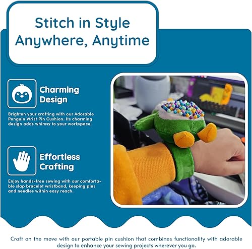 Miniatura 3 de Adorable cojín de muñeca de pingüino para coser (verde)