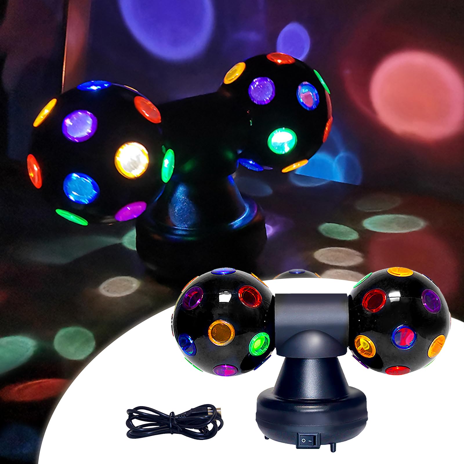 Tpyag Disco Light, Spinning Disco Ball Lights, Disco Ball Decor for Christmas Party, Wedding, Birthday, Colorful Disco Light for Indoor Parties Decorations, Ideal Gift for Friends and Family