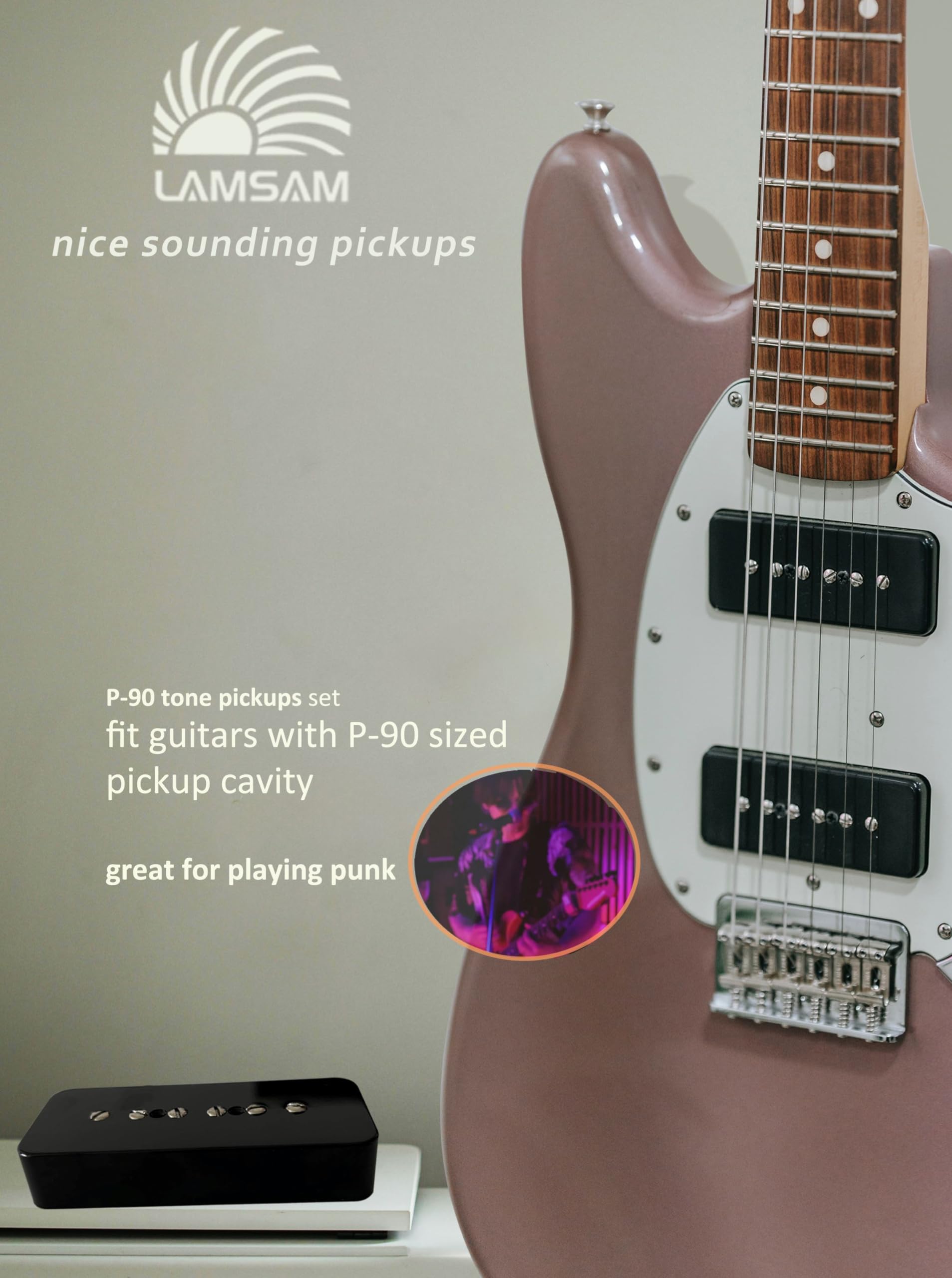 Amazon | LAMSAM P90ピックアップセット、シングルコイルネック
