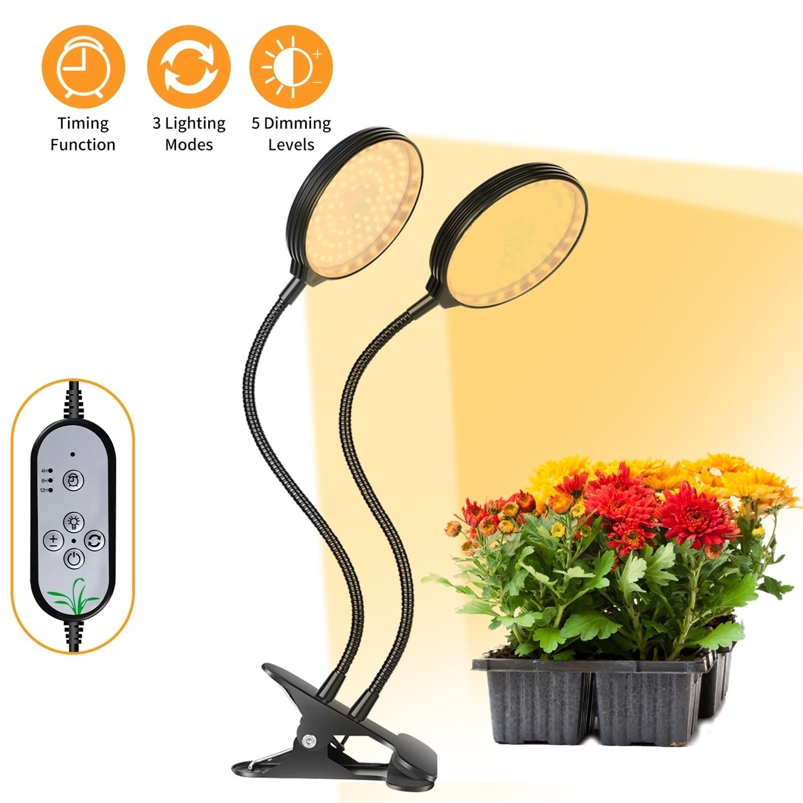 Lámpara de cultivo, Lámpara LED Phyto de espectro completo de 15 W de un solo cabezal, luz for cultivo de frutas y verduras, luz for cultivo de plantas de interior Sunshine(1 Red and blue light)