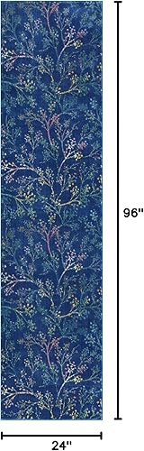 Miniatura 9 de Unique Loom Blossom Collection - Alfombra de área Yoshino (2' x 3' 1", rectangular, azulverde)