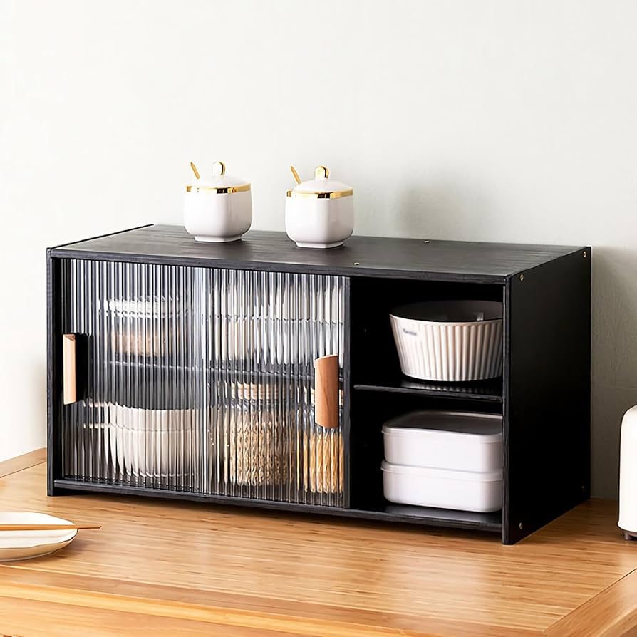 Amazon|ミニ食器棚 防塵 引き戸 カップボード卓上 収納 竹製 大容量 Amazon|ミニ食器棚 防塵 引き戸 カップボード卓上 収納 竹製 大容量