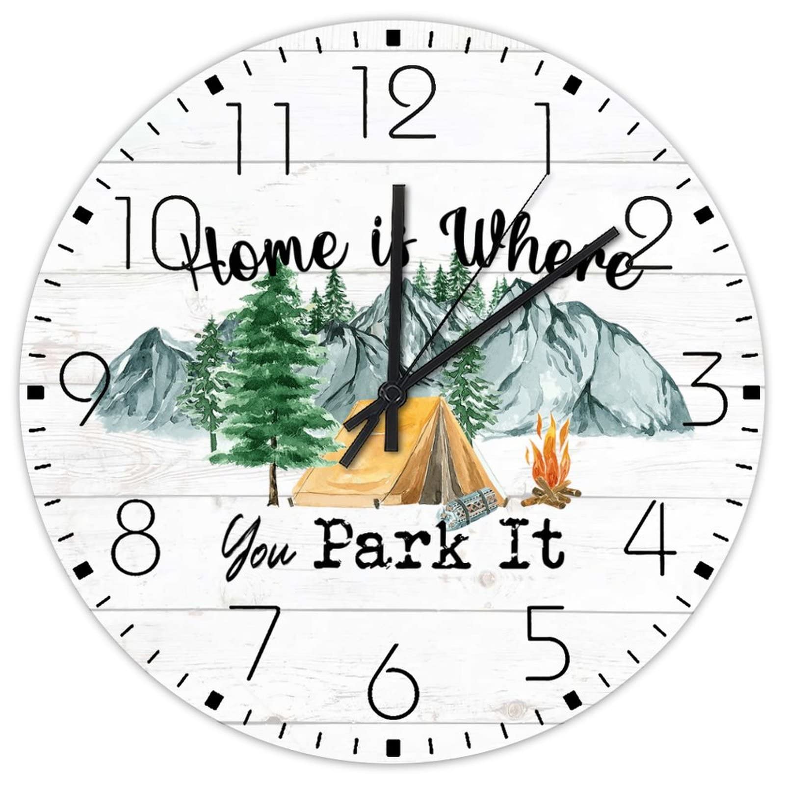 Horloge murale Home Is Where You Park It pour passionnés d'aventure