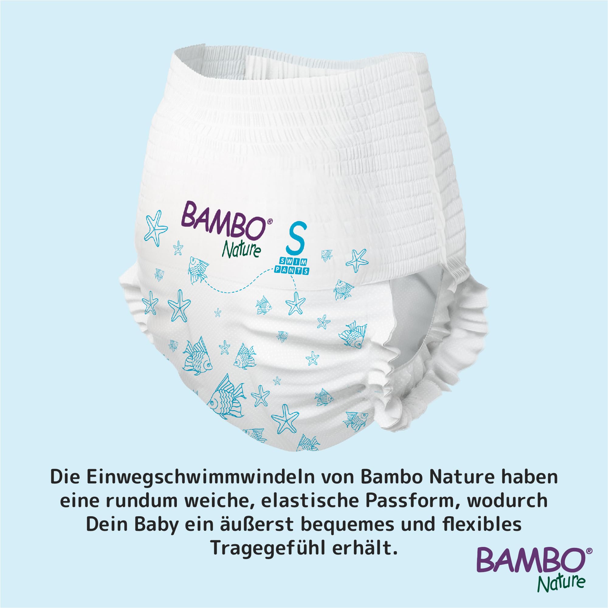 Bambo Nature Schwimmwindel Baby, Größe S (7-12 kg), Megapack 120 St. Windeln | Secure-Fit Einweg-Badehose | Auslaufsicherer Komfort beim Wasserspiel…