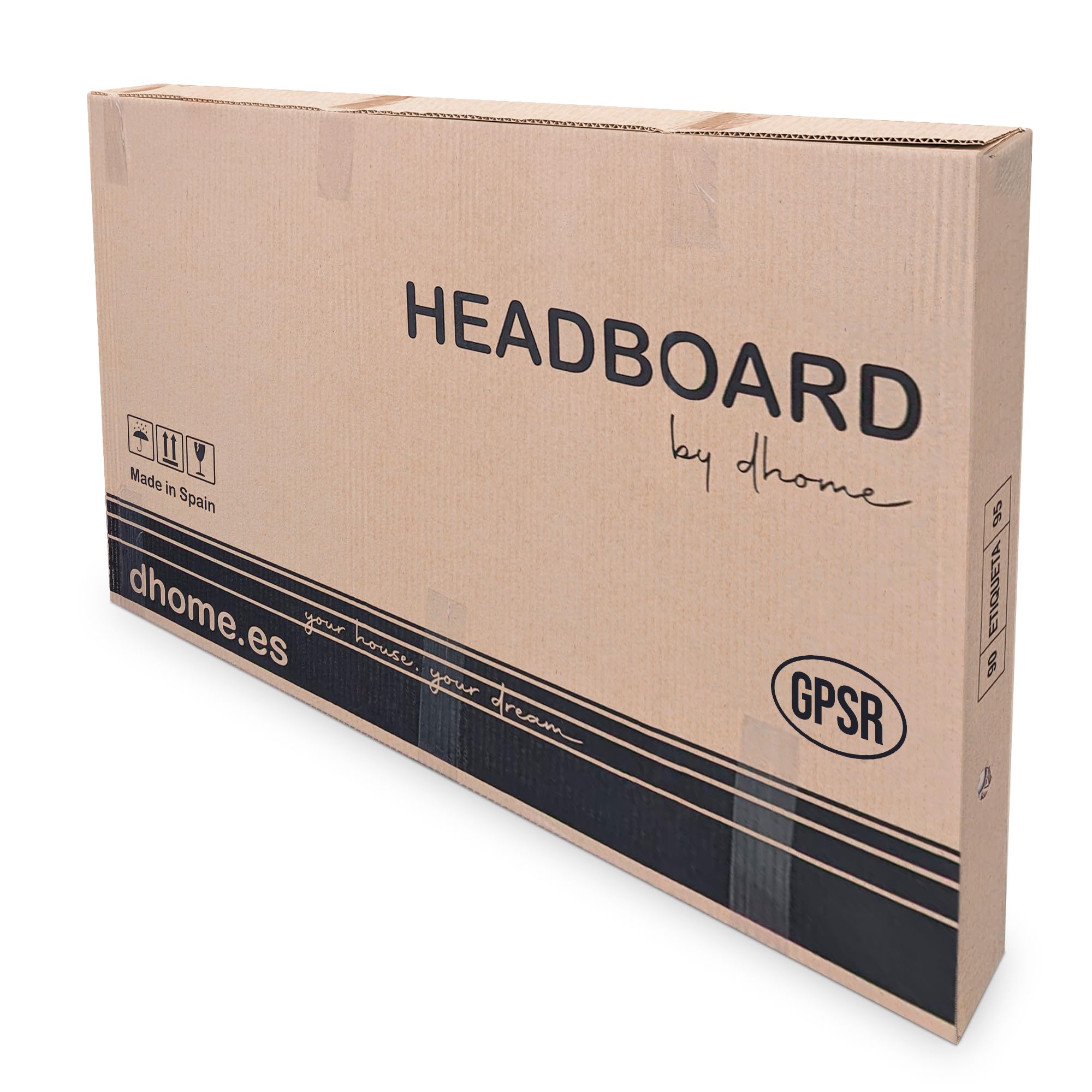 DHOME Cabecero de Madera reciclada DM Estilo Palet Horizontal Dual Dividido en 2 Piezas Cama Palets Herrajes incluidos (210cm Dual, Nogal Madera)