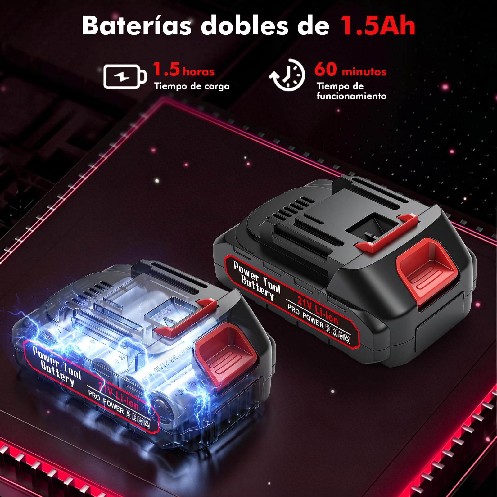 Tijera CortacéSped Y Arreglasetos, 2 En 1 Cortasetos Bateria Y Tijera Corta Cesped con 2 BateríAs De 1500mah 21v, Corta Setos Jardin Electrico Desbrozadora con 2 Cuchillas 220mm /135mm