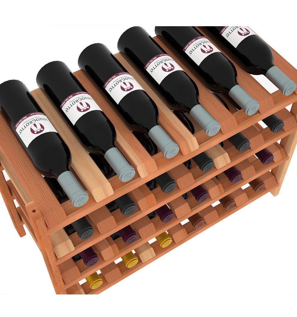Creekside 24 Bottle Modular Wine Shelves (Redwood) by Creekside - Exclusive 12-inch deep design, bottle necks don't stick out! Quality, high grade pine., 12