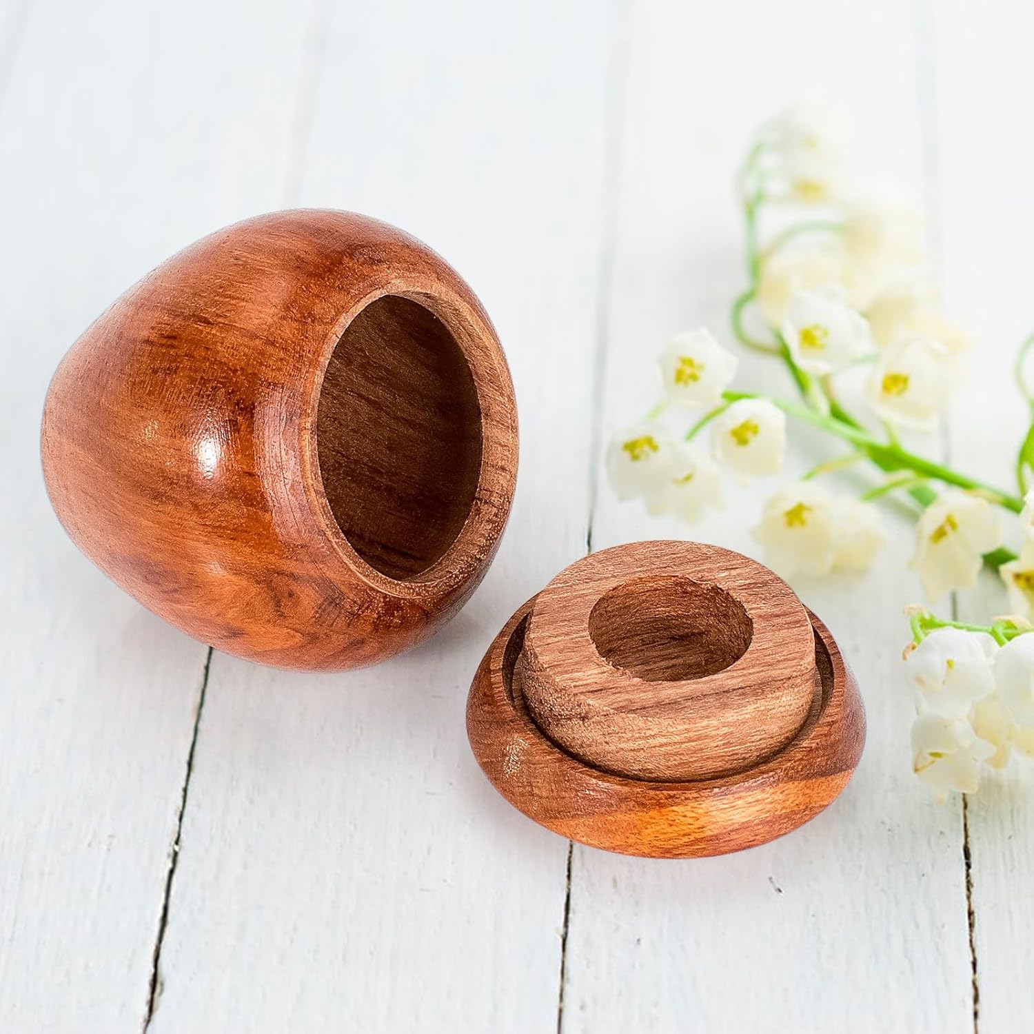 2 Packs Wooden Small Urns for Human Ashes Keepsake, Mini Cremation Urn for Adult Male Female Pet,Keepsake Wood Urns with Velvet Bag - Image 5