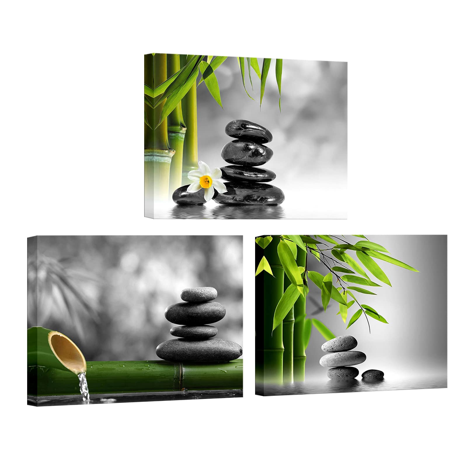 Amazon.com: Zen Canvas Wall Art Still life with Bamboo Stone - Modern ...