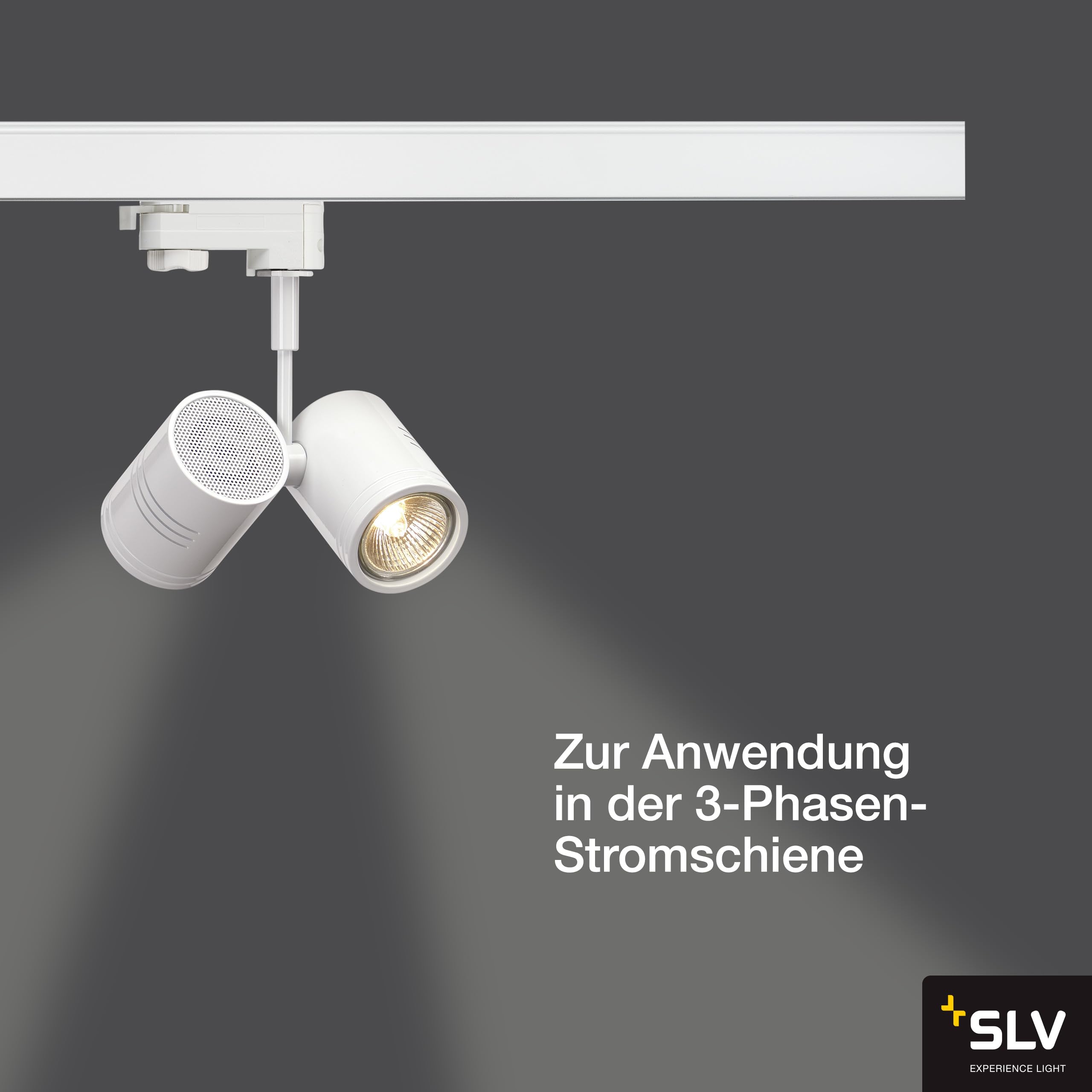 SLV bima iI de la tête ; 2 x gu10 avec adaptateur 3 broches; max. 50 w 152231 mat