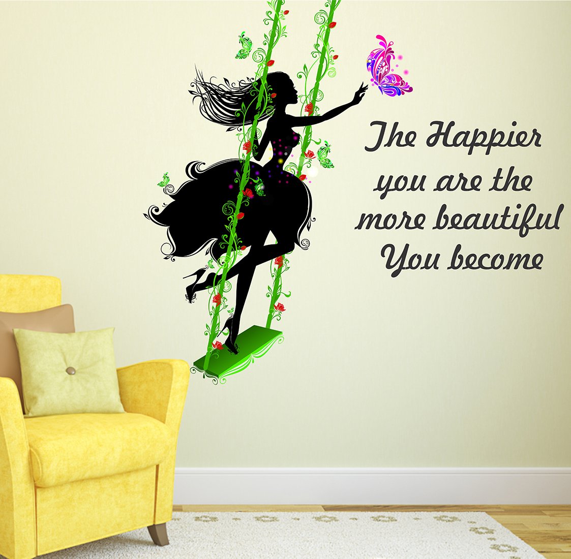 Buy Wall Archs " Beautiful Girl with Quotes " Wallstickers ( Vinyl 100