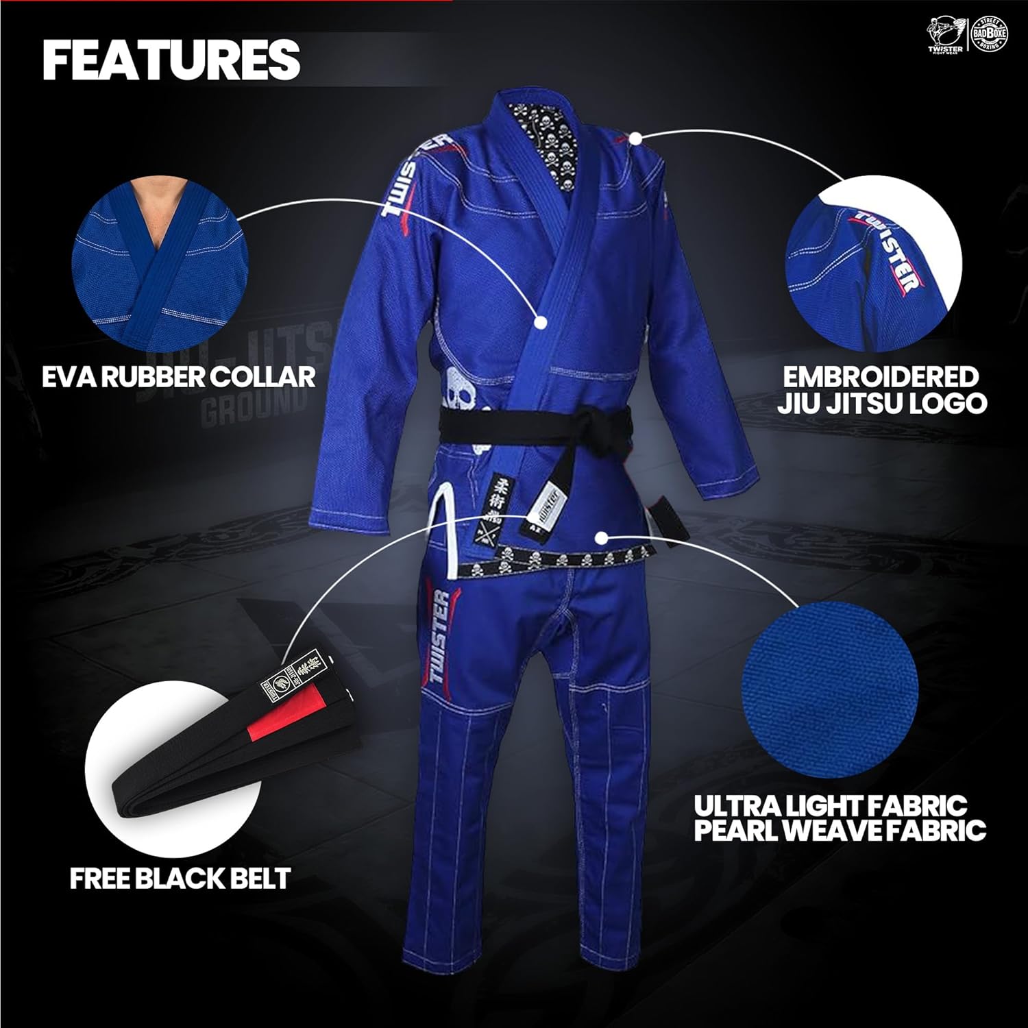 Progress BJJ Gi | Preshrunk Pearl Weave 475g | Brazilian Jiu Jitsu Uniform FREE White Belt