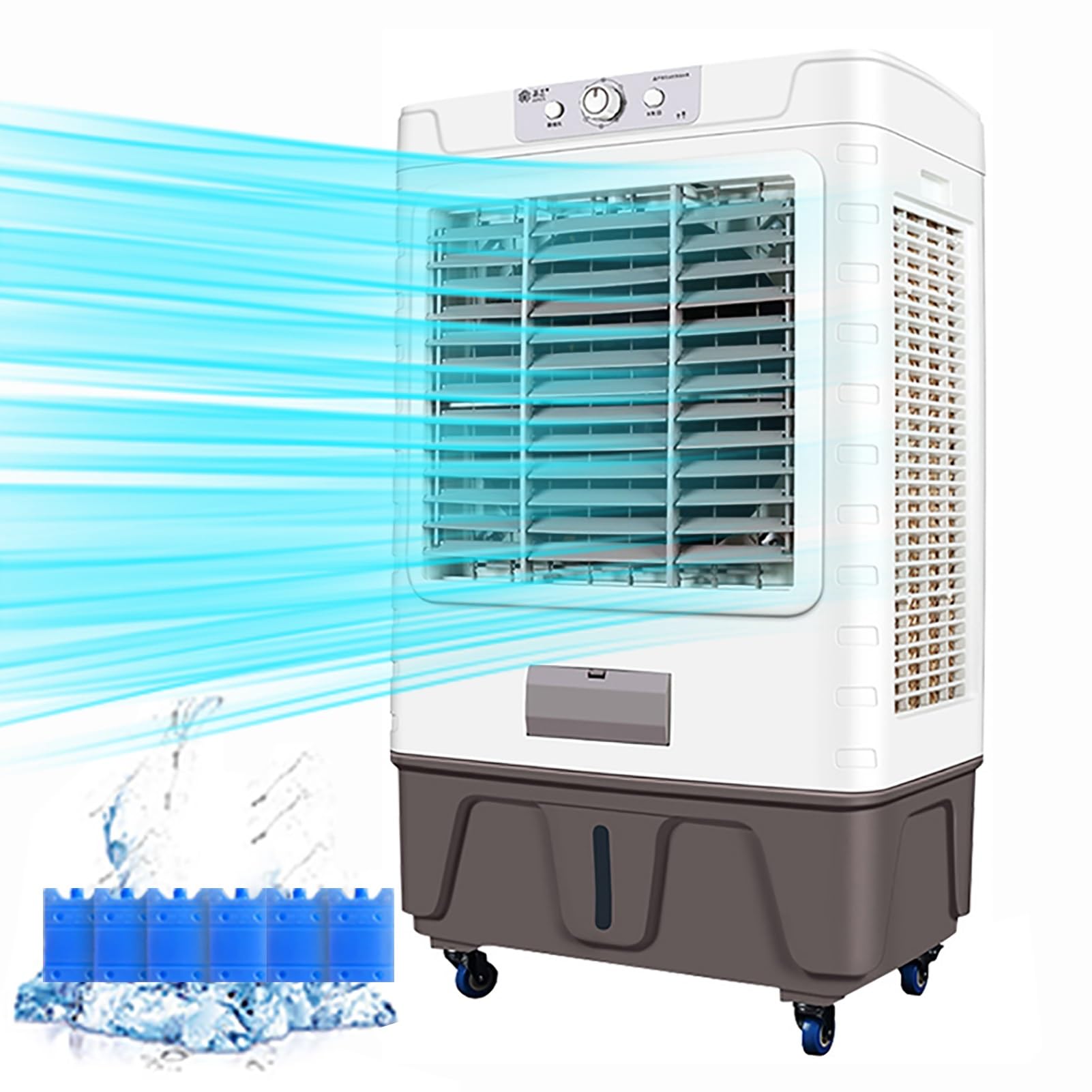 TIANQIHAO 50L Evaporative Air Cooler, Portable Cooling Fan For Home And Commercial Spaces, Energy-Efficient And Quiet Operation,60x40x120cm