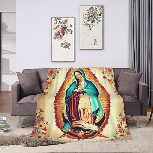 Miniatura 8 de GLGFAS Our Lady of Guadalupe - Manta de franela ultra suave, ligera, para sofá, cama, uso en todas las estaciones, 80 x 60 pulgadas