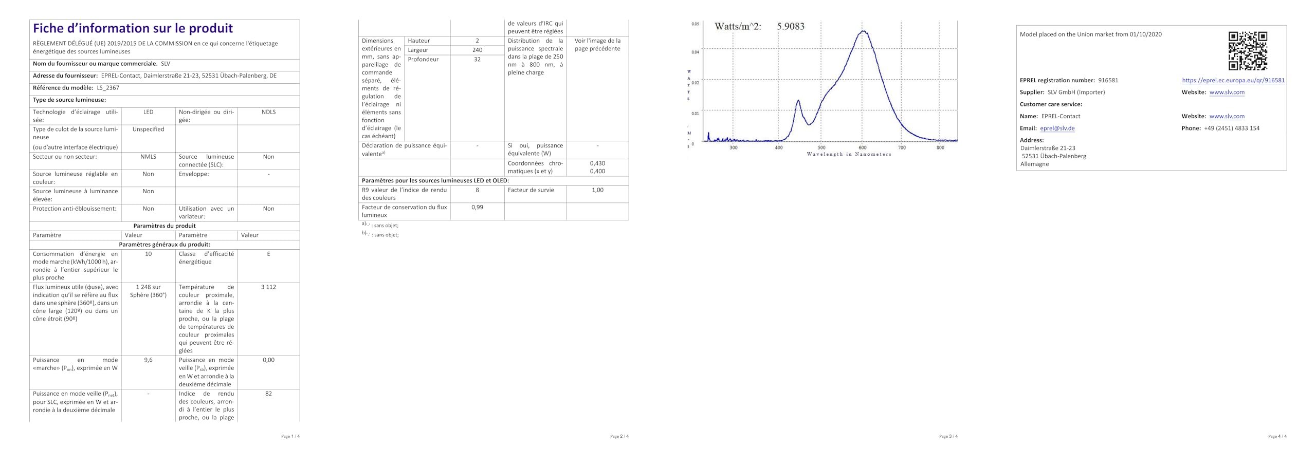 Longue Applique Murale | éclairage LED - Verso 53 Cm