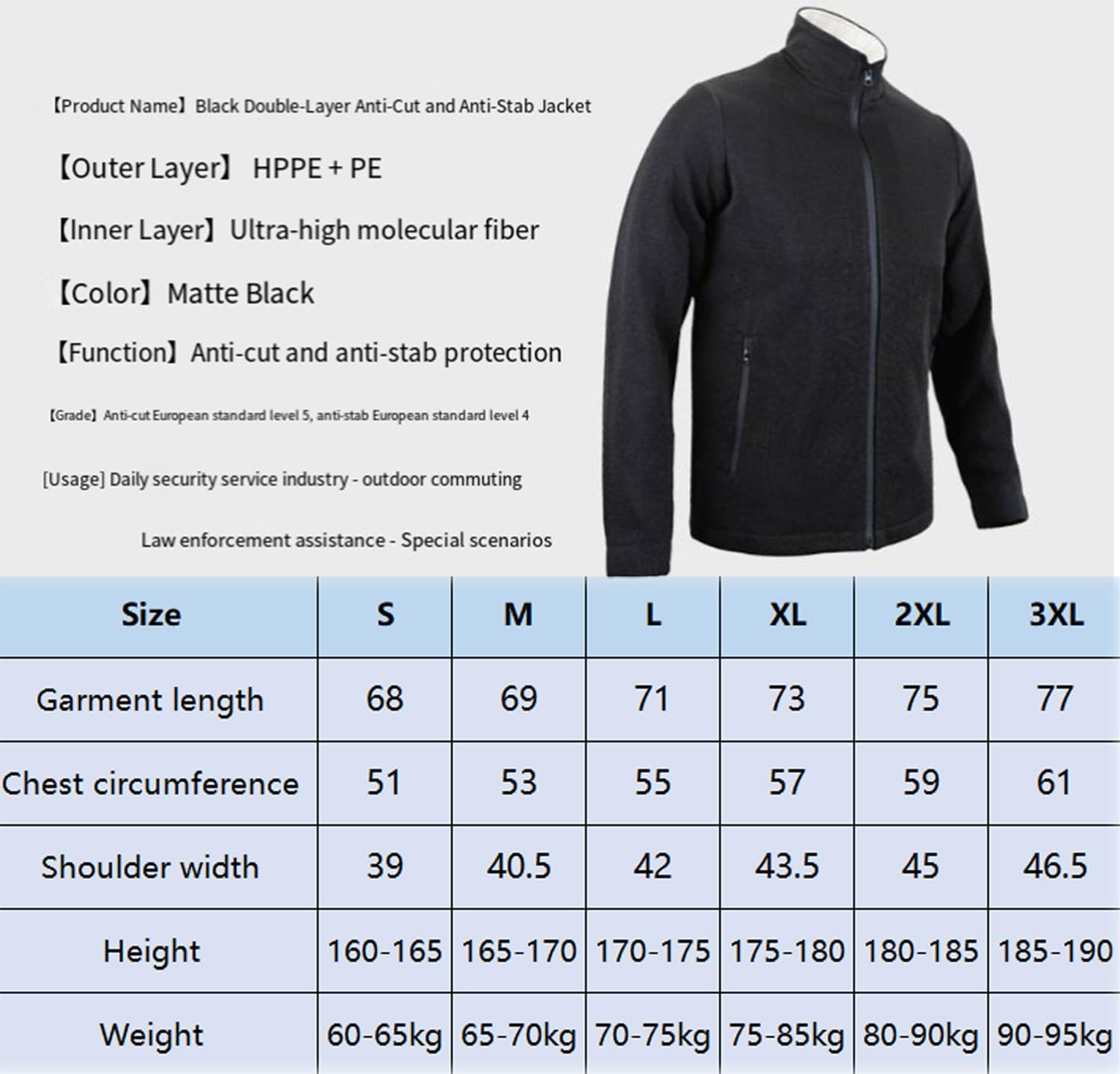 BLUEZY Chaleco Antipuñaladas Chaleco Resistente A Cortes Ropa De Seguridad Chaleco Anti-Corte Ropa De Trabajo Protectora Ropa De Seguridad Chaleco Policia para Protección De Seguridad Personal M
