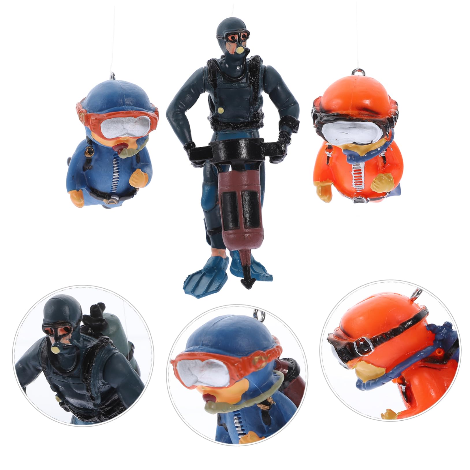 TOPBATHY 5 Ensembles Décoration D'aquarium Decor Aquarium Décoration Aquarium Figurine De Plongeur Aquatique Ornement De Plongeur Flottant pour Aquarium Décorations D'aquarium 3 Pièces * 5